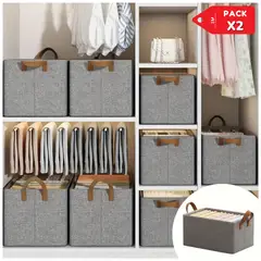 INSPIRA - Organizador multiusos de ropa plegable caja de almacenamiento PACK X2