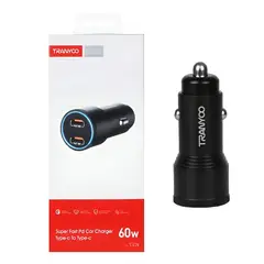 SEISA - Cargador Para Auto tipo C - 60W PD Cigarrera - TRANYOO