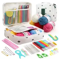 GENERICO - Set De Agujas De Ganchillo Y Accesorios Para Tejer 59 Piezas