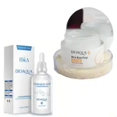 BIOAQUA - Pack Serum Acido Hialuronico y Aclarante de Arroz