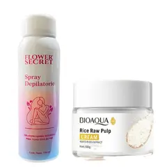BIOAQUA - PACK CREMA DEPILADORA SPRAY Y CREMA ACLARANTE DE ARROZ