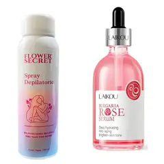 BIOAQUA - PACK CREMA DEPILADORA SPRAY Y SERUM BULGARIA ROSE LAIKOU