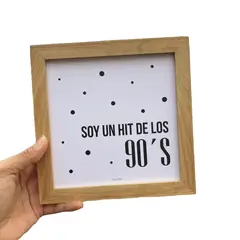 CASA PIZARRO - Cuadro HIT DE LOS 90s 17 x 17 cm marco de madera