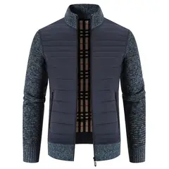 TIOZONEY - Chaqueta con cremallera y cuello para hombre