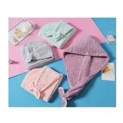 GENERICO - SET DE 2 TOALLAS PARA CABELLO TURBANTE MICROFIBRA