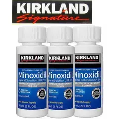 KIRKLAND - Minoxidil Liquido pack 3 unidades + GOTERO ORIGINAL