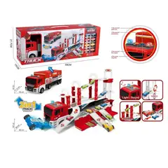GENERICO - Camión de Bomberos Multifuncional Luz sonido incluye carros