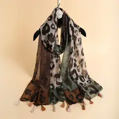 KAST PE - Bufanda Chalina Boho con diseño exclusivo de Leopardo Turquesa