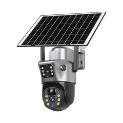 BUYPAL - Camara de Seguridad WiFi con Panel Solar Doble Lente