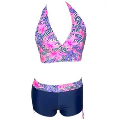 GENERICO - Bikini Licra UV Busier Con Short Rosado GL-28