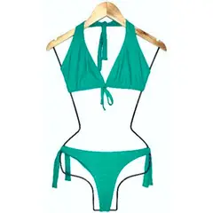 GENERICO - Bikini Licra UV Semihilo Clasico Verde GL-18
