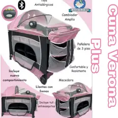 BABY KITS - Cuna Corral Verona Rosado