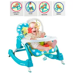 CUZKA - SILLA MECEDORA MUSICAL 3 EN 1 CHAIR AZUL