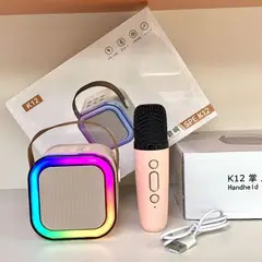 GENERICO - PARLANTE +MICROFONO KARAOKE RADIO FM , USB. LUZ RGB