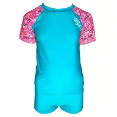 GENERICO - Conjunto Niña Manga Corta Color Verde Agua GL-42