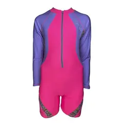 GENERICO - Enterizo Niña Cierre Manga Larga Color Coral GL-46