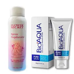 BIOAQUA - PACK CREMA DEPILADORA SPRAY Y GEL LIMPIADOR ANTI ACNE