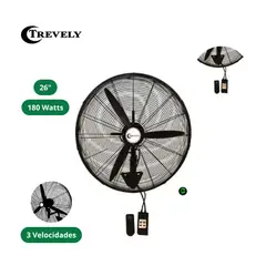 TREVELY - Ventilador Industrial de Pared 26" VT-27C Control Remoto
