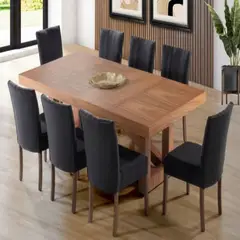 DMUEBLES - Comedor 8 sillas Ravello - Negro/Nogal