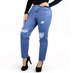 TANSY - PANTALON JEAN PARA MUJER -BRIYIT - CELESTE VERDOSO