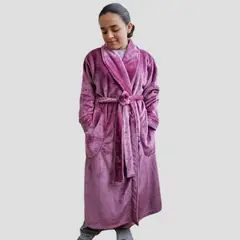 GENERICO - Bata de cama larga en felpa plush