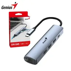 GENIUS - HUB USB C UH-545 5 EN 1 CON PUERTO RJ45 GIGABIT