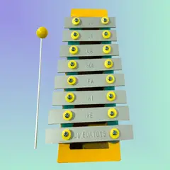 GENERICO - Xilófono 8 Notas con Base de Madera y Baquetas - Amarillo