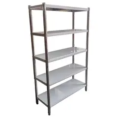 GENERICO - Estante industrial de acero inoxidable 5 niveles 115x35x160 cm