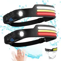 GENERICO - PACK 2 Linternas de cabeza 9 Modos con sensor de movimiento