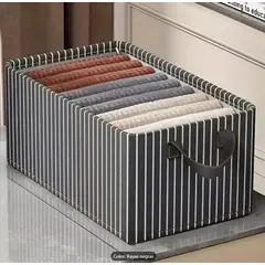 GENERICO - Caja Organizadora de Armarios Con Varillas Rayas Negras