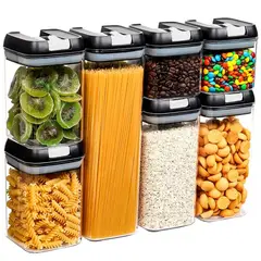 GENERICO - SET DE 7 CONTENEDORES PARA ALMACENAMIENTO Y PACK DE 120 STICKER