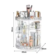 GENERICO - Organizador de Maquillaje Acrílico Transparente Giro de 360 grado