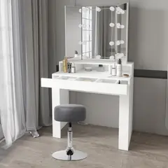 VENTITAS HOME - Tocador + Espejo Rubila Blanco