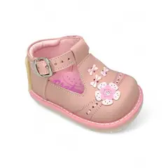 GENERICO - Zapato Pibe Clásico Flor semi-ortopédico Pastel para niña bebé