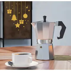 GENERICO - Kit Cafetera moka 6 tz + taza 250 ml