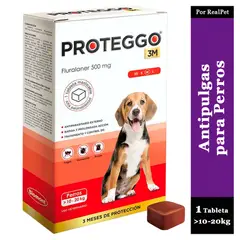PROTEGGO - Antipulga Masticable 3M para Perros de 10 - 20 kg