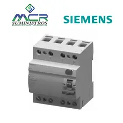 SIEMENS - INTERRUPTOR DIFERENCIAL 4 POLOS 25 AMPERIOS 30ma