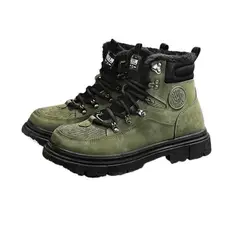 DANWEILE - Botas Martin cálidas terciopelo para hombre zapatos informales de moda