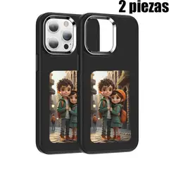 SHHORS - Carcasa para Apple iPhone 14 ProMax Patrones DIY NFC 2 PCS Doble Negro