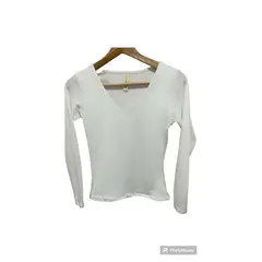 VARIOS - Blusa Blanca en cuello V mujer