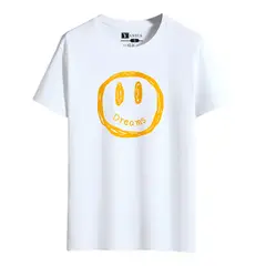 YANSUS - Polo Hombre Negro Estampado Cara Feliz