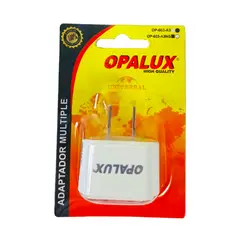 OPALUX - Adaptador Enchufe con Toma Tierra Espiga Plana OP-603-A3