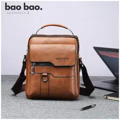 GENERICO - Morral Bandolera de Cuero para Hombre Impermeable Weixier Marrón