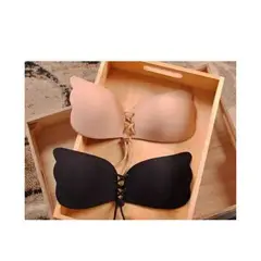 GENERICO - Brasiere Sexy Invisible Mariposa Negro D-TallaXL