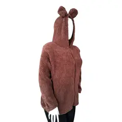 GENERICO - ABRIGO DE MUJER PELUCHE CON OREJITAS