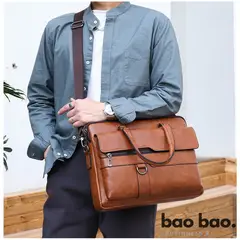 GENERICO - Maletin de Cuero para Hombre Bolso Ejecutivo Portafolio Weixier Marrón