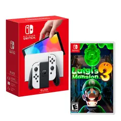 NINTENDO - Consola Switch Modelo Oled Blanco + Luigis Mansion 3