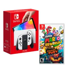NINTENDO - Consola Switch Oled Blanco + Mario 3D World Bowsers Fury