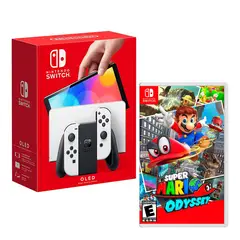 NINTENDO - Consola Switch Modelo Oled Blanco + Super Mario Odyssey