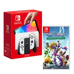 NINTENDO - Consola Switch Oled Blanco + Plants Vs Zombies Neighborville